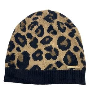 Michael Kors Leopard Animal Print One Size Beanie Hat